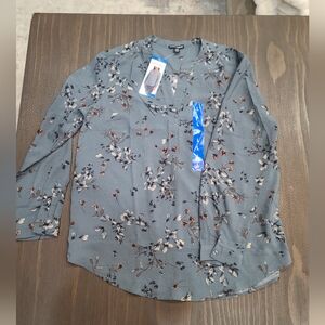 Hilary Radley Floral Long Sleeve Blouse